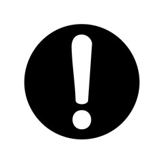 Bold Exclamation Point Icon within Dark Circle Signifying Alertness and Attention