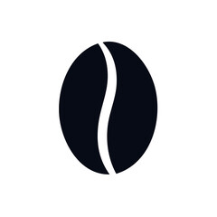 Coffee bean icon isolated, simple flat design of coffee bean glyph, coffee bean silhouette, vector illustration