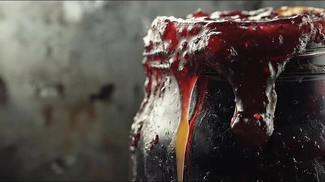 Close-up of a jar filled with homemade jam