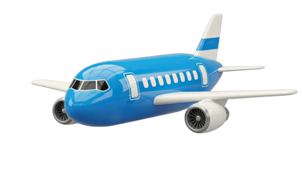 Blue Toy Airplane Isolated on White