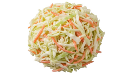 Isolated cole slaw, fresh and creamy, a popular side dish for picnics and barbecues