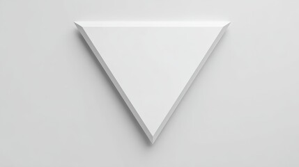 Isolated white pennant flag mockup, triangular banner, top view, editable template
