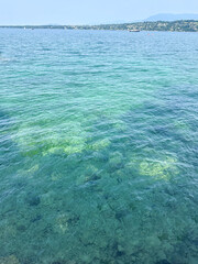Clear Water Over Submerged Rocks