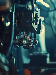 Close-up view of metal parts with bolts and screws.