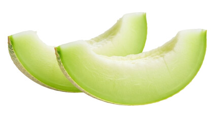 Isolated Honeydew Melon Wedges, Freshly Cut, Ripe and Juicy, Healthy Diet and Refreshment