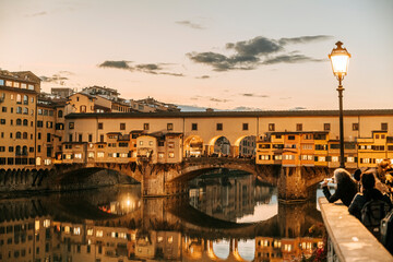 Ponte Vecchio at sunset, Florence.