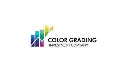 Colorful financial growth chart logo for a vibrant investment company focused on market success