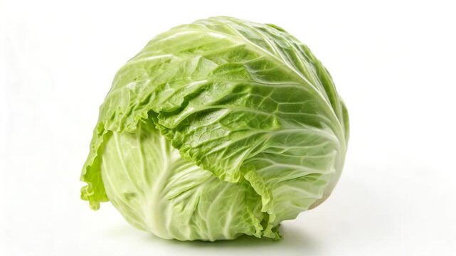 cole cabbage vegetable isolated on white background video	
