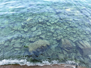 Clear Water Over Submerged Rocks