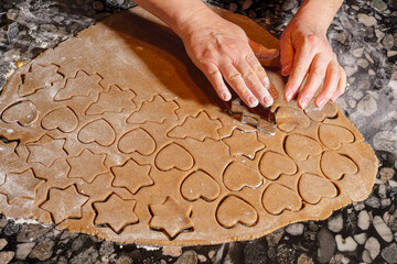 Cutting Gingerbread Cookies from Dough