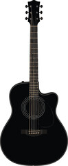 Obraz premium Acoustic Guitar Silhouette – Guitar Vector Silhouette Black on White”