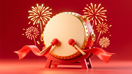 New Year Drum and Firework Celebration