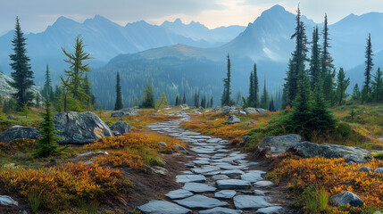mountain forest environment. Beautiful Forest