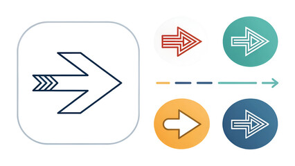 Diverse set of forward arrow icons and navigation symbols suitable for web design, user interface, and mobile applications.
