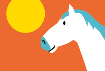 馬, 年賀状, 和風, 和柄, 新年, 動物, クリスマス, うま, ベクター, イラスト