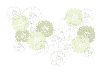 Trees for urban planning and architectural plans. Outline vector for landscape design and exterior entourage.