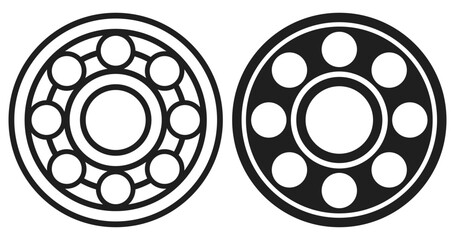 Ball bearing vector icons set