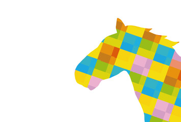 馬, 年賀状, 和風, 和柄, 新年, 動物, クリスマス, うま, ベクター, イラスト