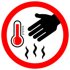 Do not touch, hot surface, risk of scalding vector sign