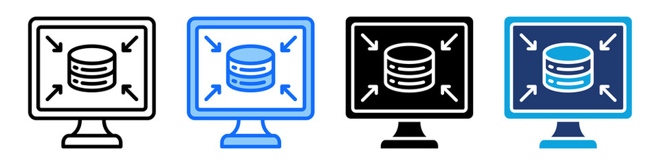 Data Minimization Icon Set Multi Style Vector Illustration