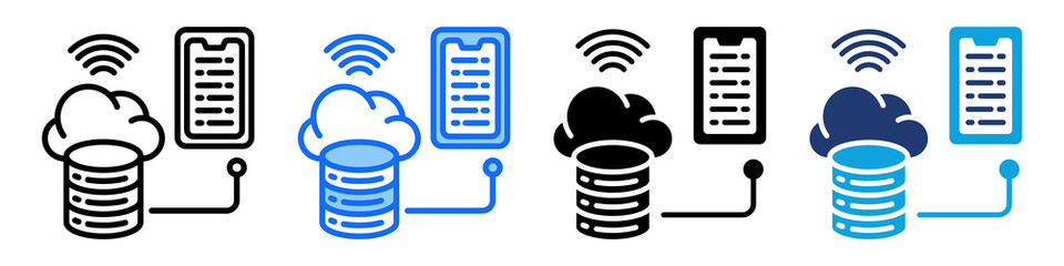 Data Portability Icon Set Multi Style Vector Illustration