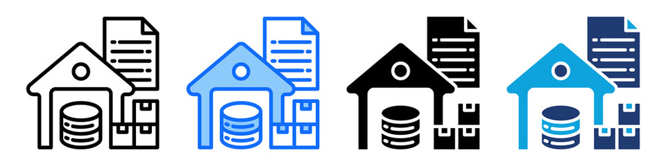 Data Inventory Icon Set Multi Style Vector Illustration