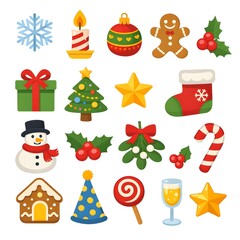 set of christmas icons