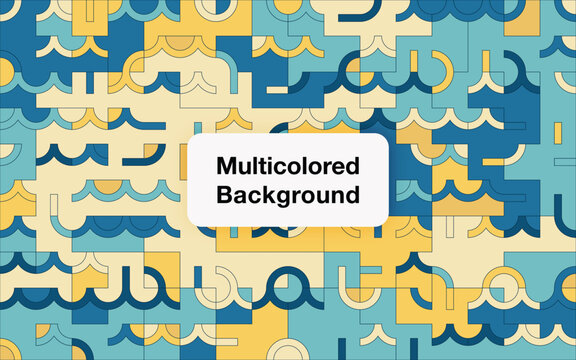 Multicolored Geometric Experimental Background Composition