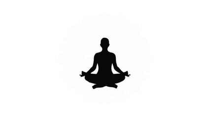Silhouette of a person meditating in a peaceful, serene pose with a subtle aura.