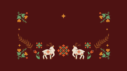  Red Green and Yellow Folksy Christmas Somber Greetings Christmas Presentation © Roxin