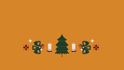  Red Green and Yellow Folksy Christmas Somber Greetings Christmas Presentation © Roxin