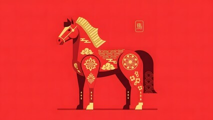 Chinese Zodiac Horse New Year Illustration 1