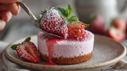Enjoying a delightful strawberry treat on a sunny afternoon
