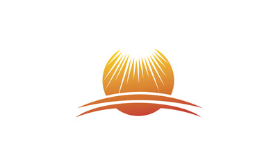 simple and modern sun logo design template elements
