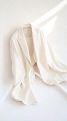 Minimalist fashion blazer isolated on white for catalogs and editorial design.