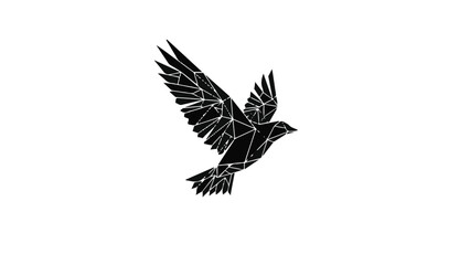 Obraz premium Geometric bird silhouette in flight, symbolizing freedom and new beginnings