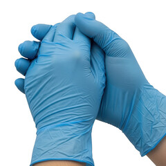Blue latex gloves, isolated on transparent background isolated on transparent background