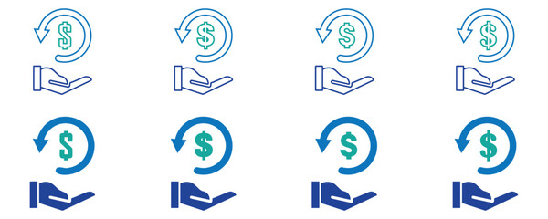 Refund Transaction and Cashback Icons Set