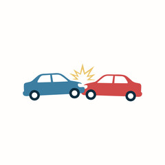 Fototapeta premium Car accident, Car collision icon logo flat vector design