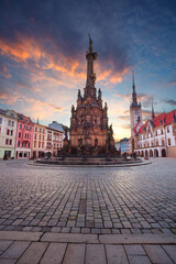 Olomouc, Czech Republic. Cityscape image of downtown Olomouc, Czech Republic with Olomouc City Hall and Honorary Holy Trinity Column at summer sunrise.
