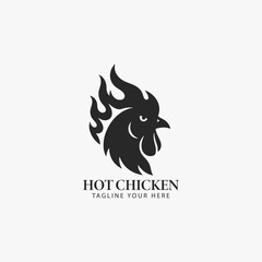 Chicken fire logo vector template. The logo is for a restaurant that serves hot chicken.