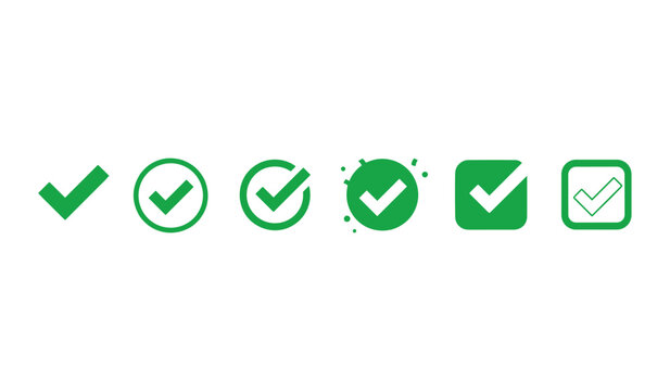 Check Mark, Different check ticks icon logo flat vector design