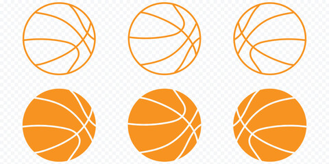 Basketball icon set. Basketball ball isolated icon. Basketball logo. Sport equipment symbol. Vector illustration. set of basketball ball vector, sports basketball icon, colorful and black basketball © Hike Studio 786