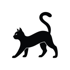 Stretching Cat Pose Representing Relaxed Pet Behavior And Minimal Home Mood Line Art Vector illustration