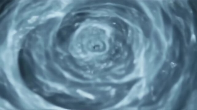 Blurry, abstract image features a swirling vortex of blue-toned water, with depth and subtle light