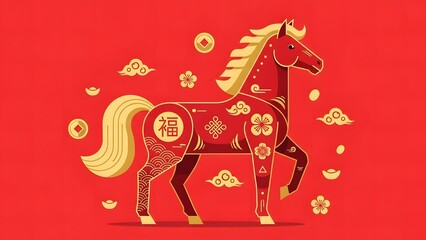 Chinese Zodiac Horse New Year Illustration 4