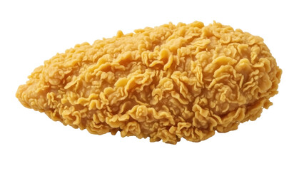 Isolated crispy and golden fried chicken fillet piece, delicious and savory temptation