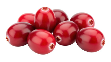 Isolated Pile of Fresh Cranberries, Bright Red Fruit, Perfect for Fall and Holiday Baking