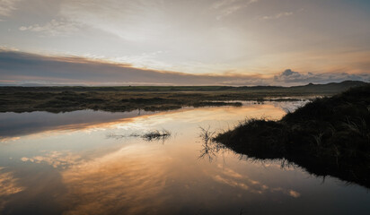 The sand dune slacks after heavy rain at Abberfraw Anglesey