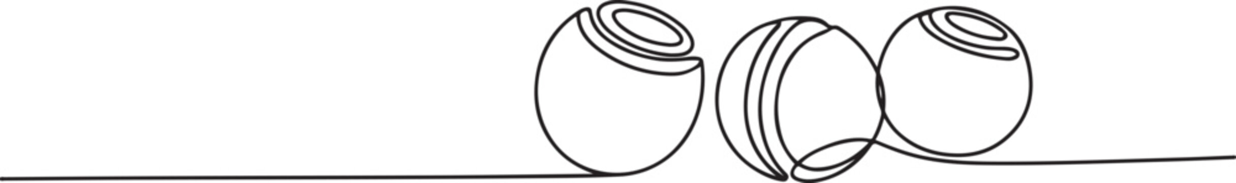 One continuous line drawing of Petanque sports vector illustration. one line Art icon drawing
